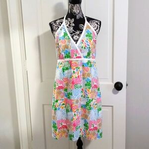 💐HTF/VTG Lilly Pulitzer💐 - Multi Patchwork Halter Tie Dress